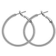 Silver Hoop Earrings (1 charm, 2 set)