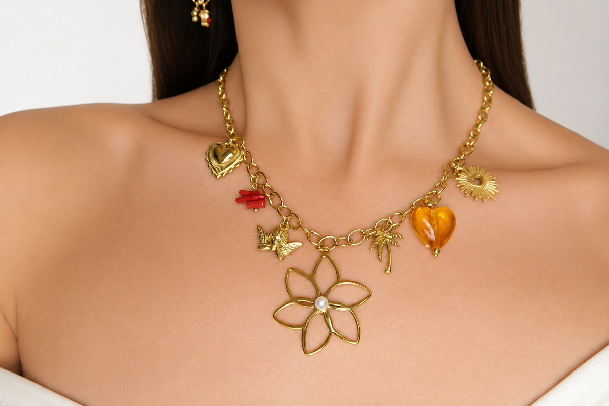 Golden Paradise Charm Necklace