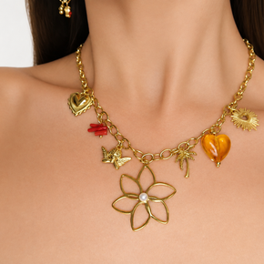 Golden Paradise Charm Necklace