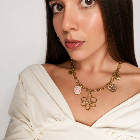 Golden Bloom Charm Necklace