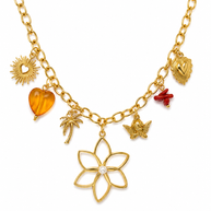 Golden Paradise Charm Necklace