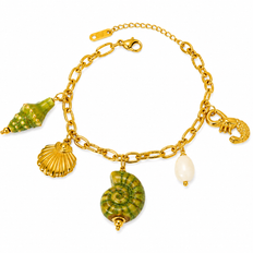 The Coastal Keepsake Charm Bracelet (Olive)