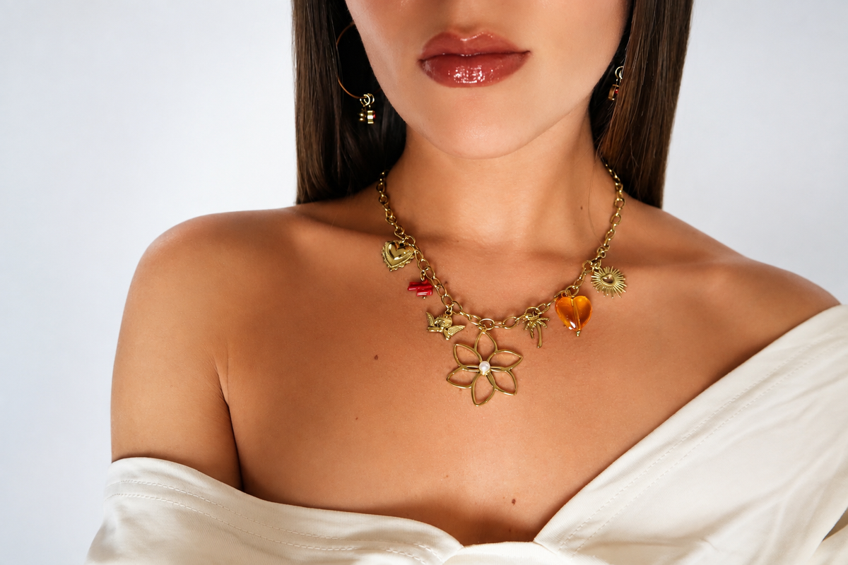 Golden Paradise Charm Necklace
