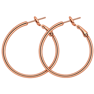 Rose Gold Hoop Earrings (1 charm, 2 set)