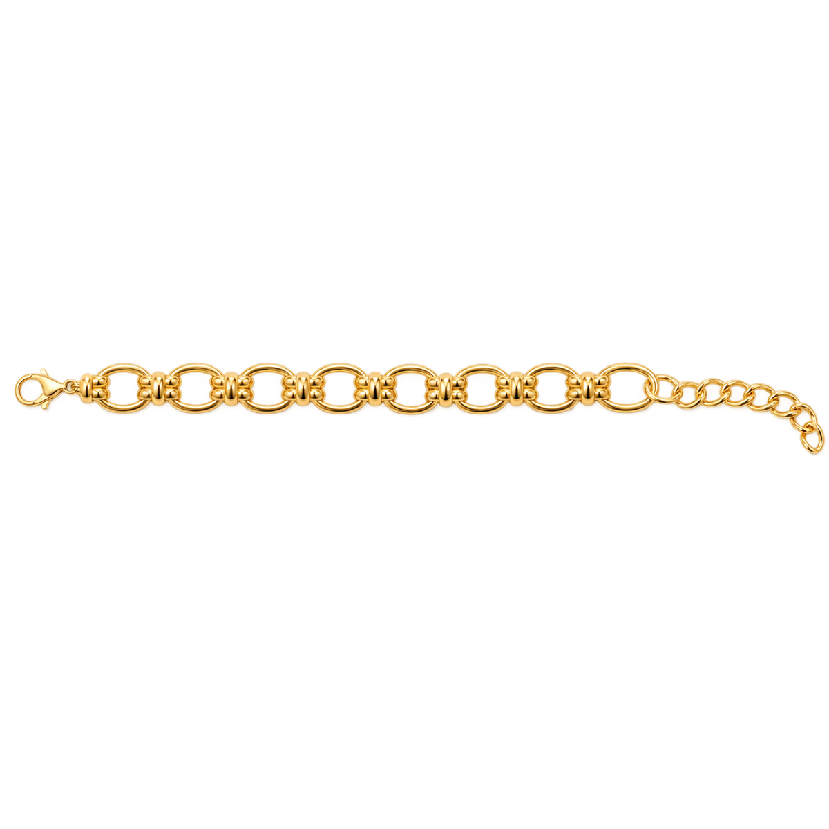 Chunky Oval Link Charm Bracelet 3 charm