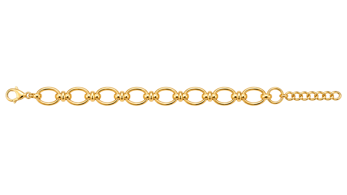 Statement Oval Link Charm Bracelet 3 charm