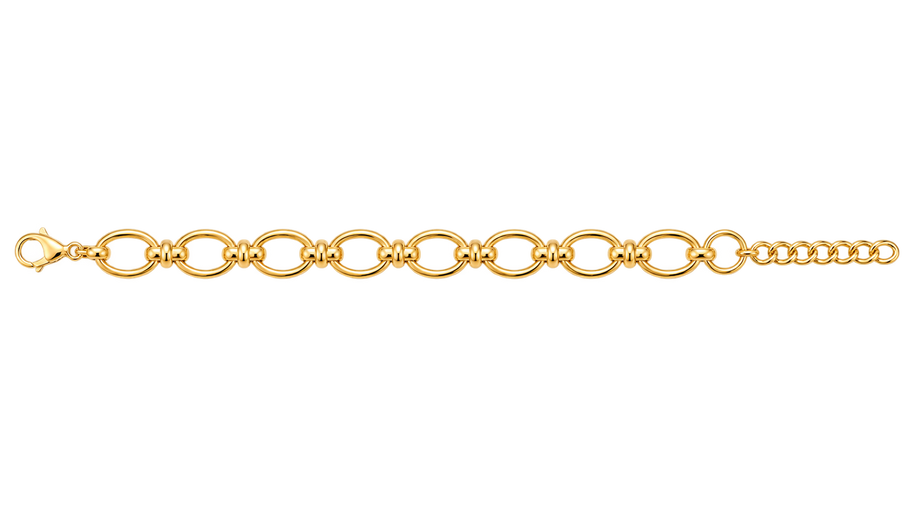 Statement Oval Link Charm Bracelet 3 charm