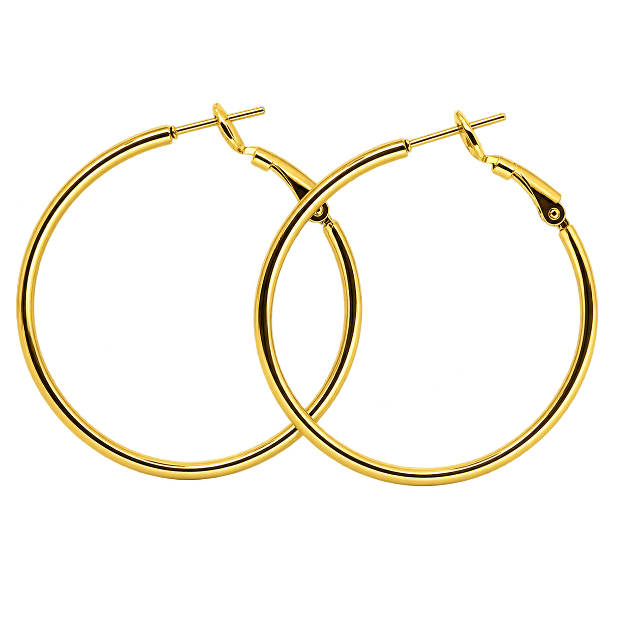Gold Hoop Earrings (1 charm, 2 set)