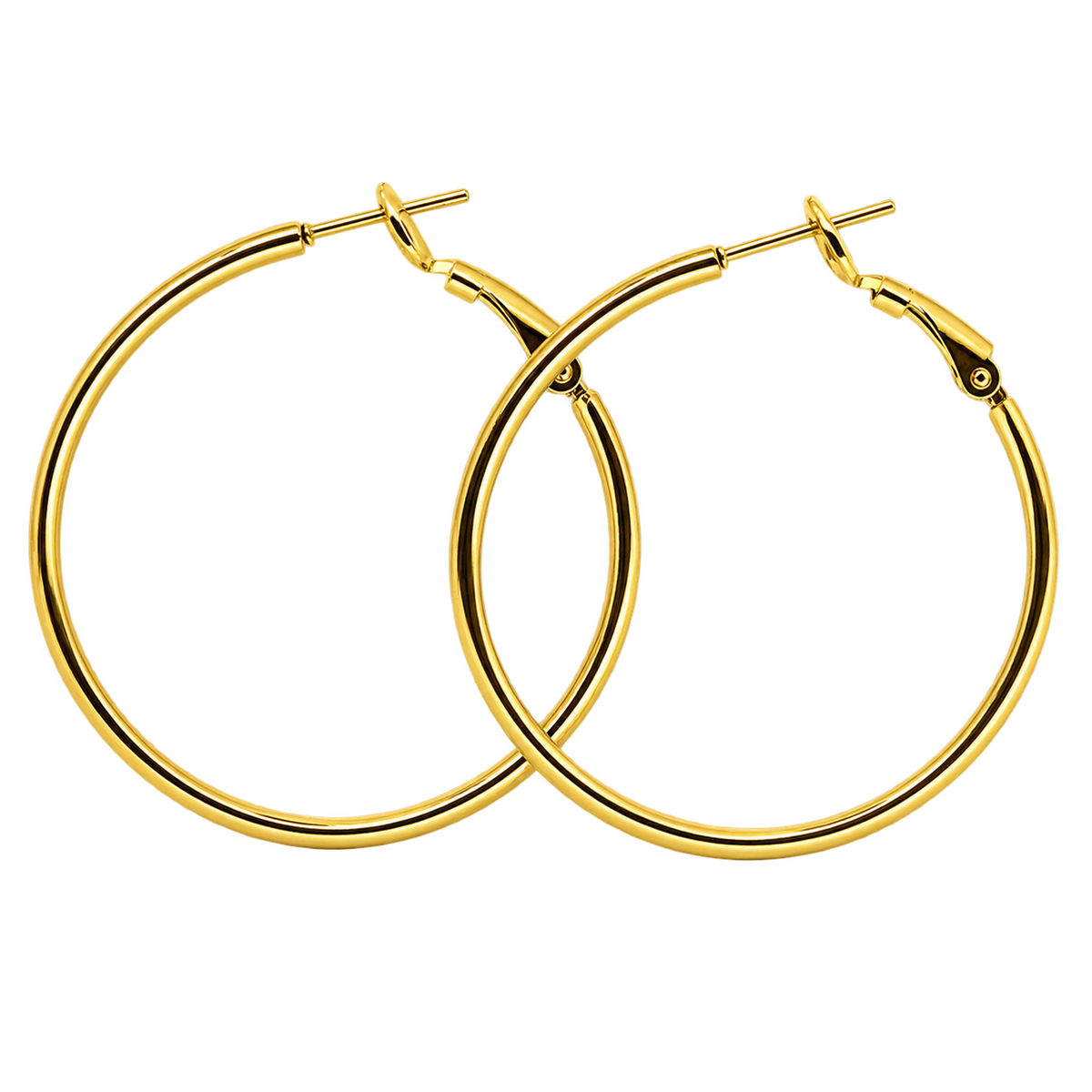 Gold Hoop Earrings (1 charm, 2 set)