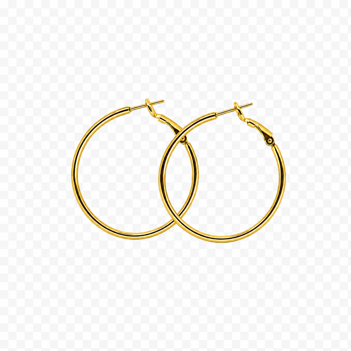 Gold Hoop Earrings (1 charm, 2 set)