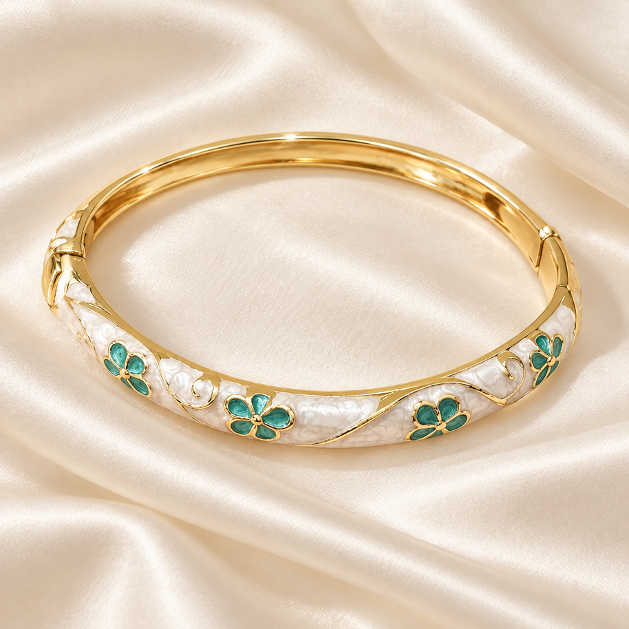 Florence Floral Enamel Bangle