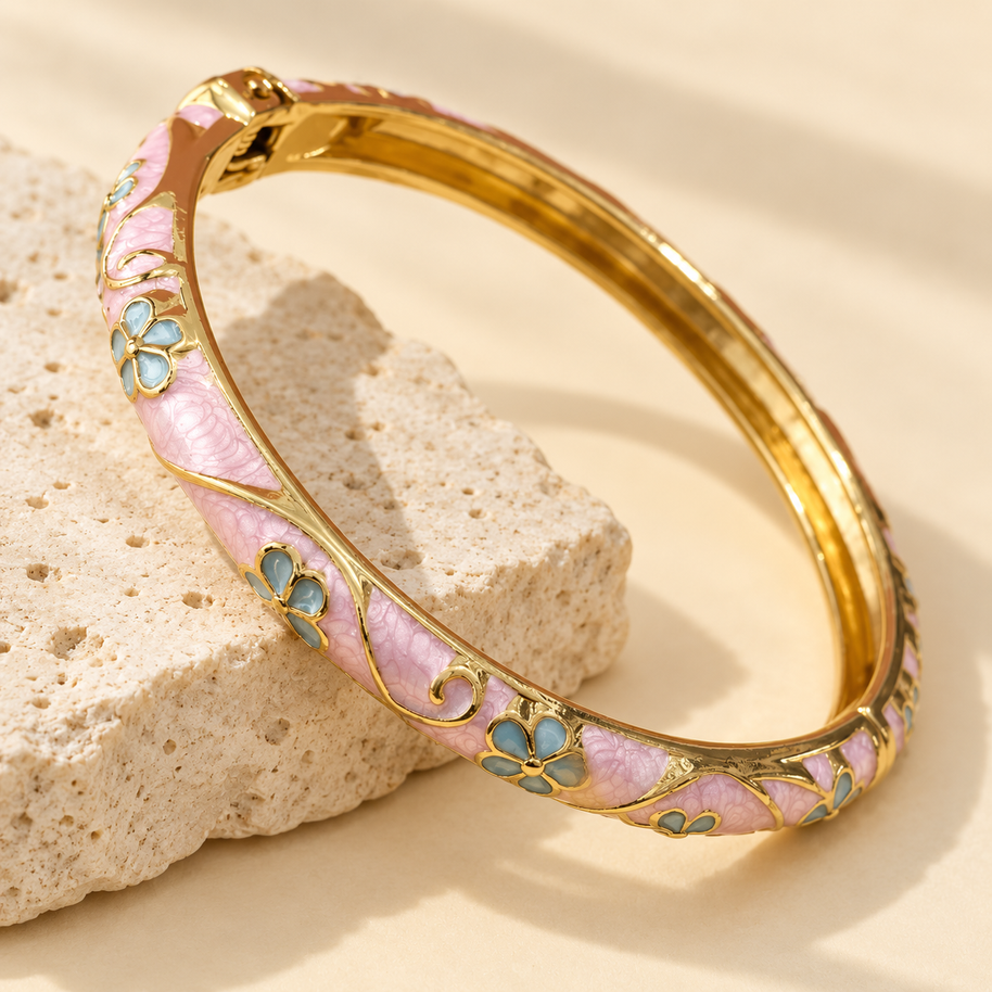 Rosalie Bloom Enamel Bangle
