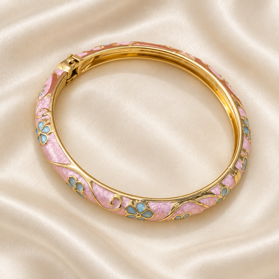Rosalie Bloom Enamel Bangle