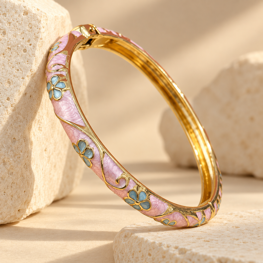 Rosalie Bloom Enamel Bangle