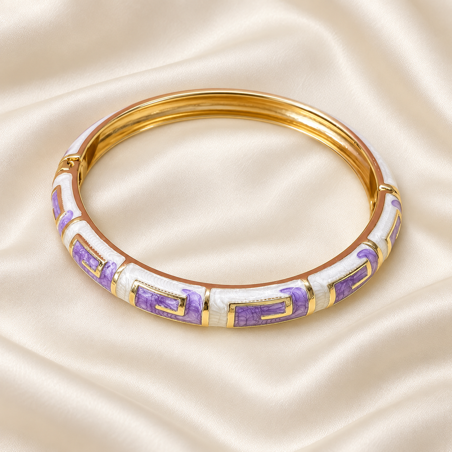 Lilac Mosaic Enamel Bangle