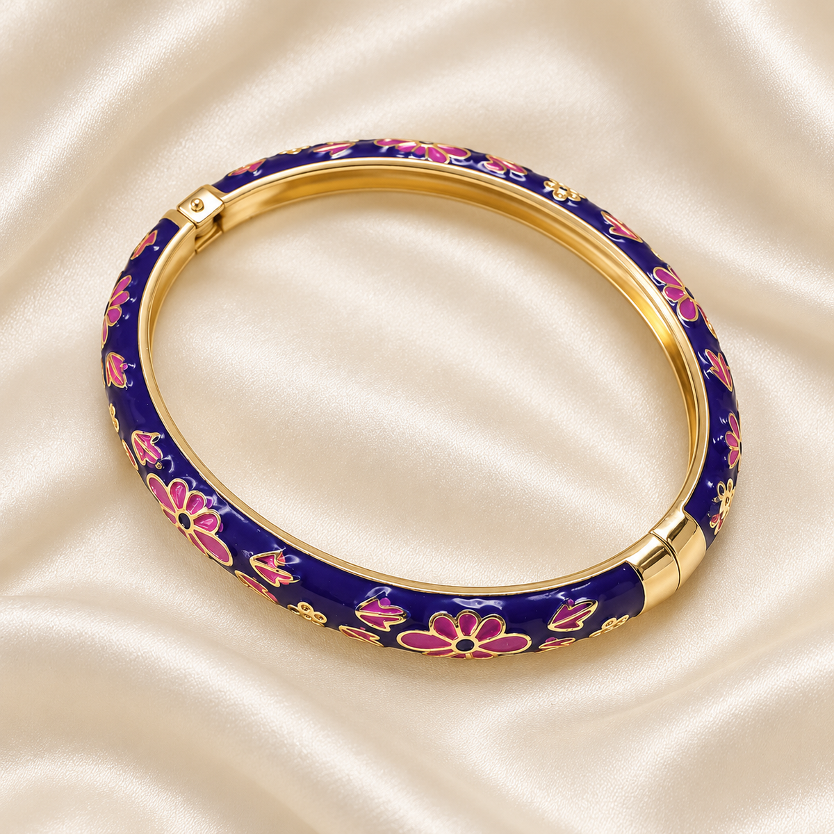 Amethyst Garden Enamel Bangle