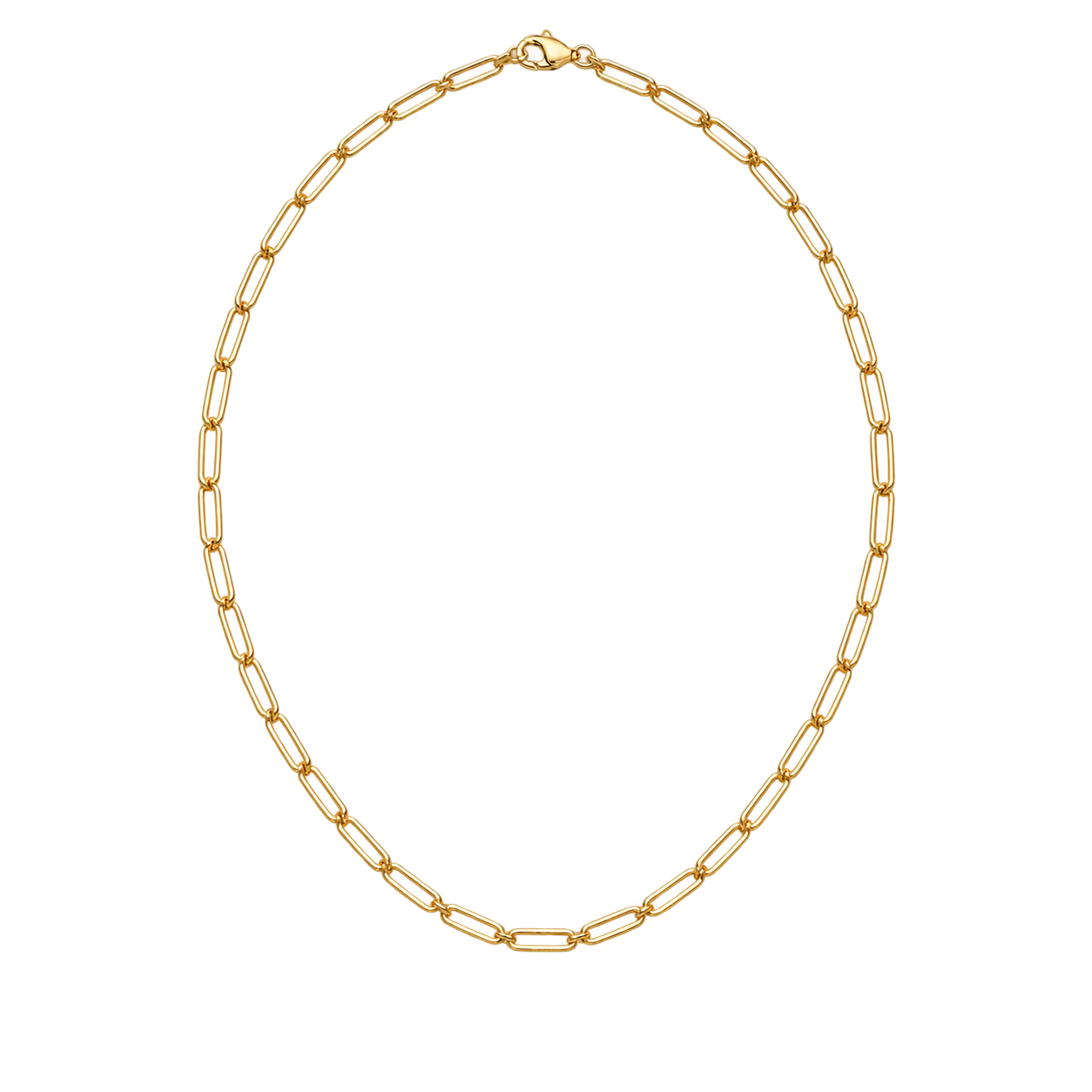 Classic Paper Link Charm Necklace (3 Charms)