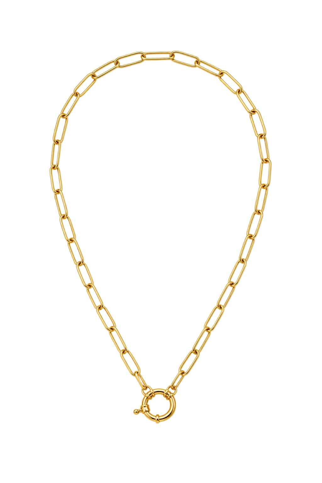 Toggle-clasp Paperclip Link Charm Necklace (3 Charms)