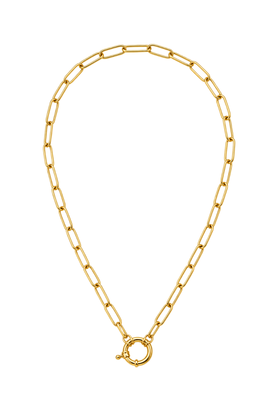 Toggle-clasp Paperclip Link Charm Necklace (3 Charms)