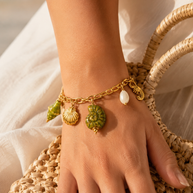 The Coastal Keepsake Charm Bracelet (Olive)